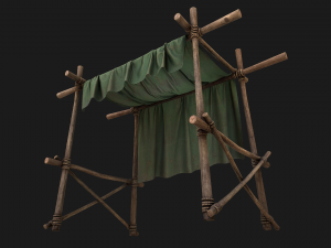 Market Stalls Military Tent 3D Модель