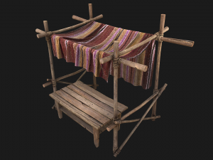 Market Stall Purple Tent 3D Model