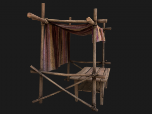Market Stall Purple Tent 3D-Modell