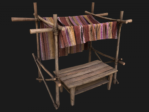 Market Stall Purple Tent 3D-Modell