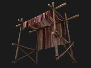 Market Stall Purple Tent 3D-Modell