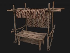 Market Red Stall 3D Model