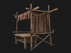 Market Red Stall 3D Model