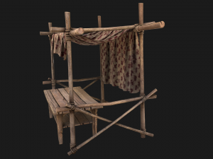 Market Red Stall 3D Model