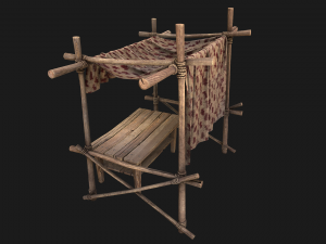 Market Red Stall 3D Model