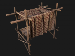 Market Red Stall 3D Model