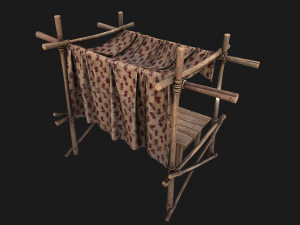 Market Red Stall 3D Model