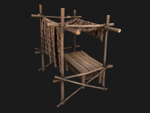 Market Red Stall 3D Model