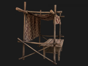 Market Red Stall 3D Model