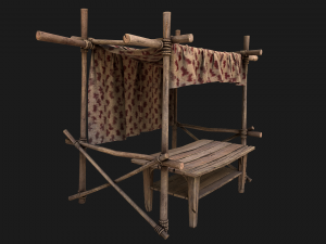Market Red Stall 3D Model