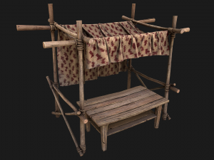 Market Red Stall 3D Model