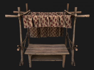Market Red Stall 3D Model