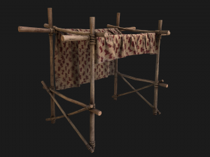 Market Red Stall 3D Model