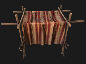 Market Stall Red Tent 3D Model