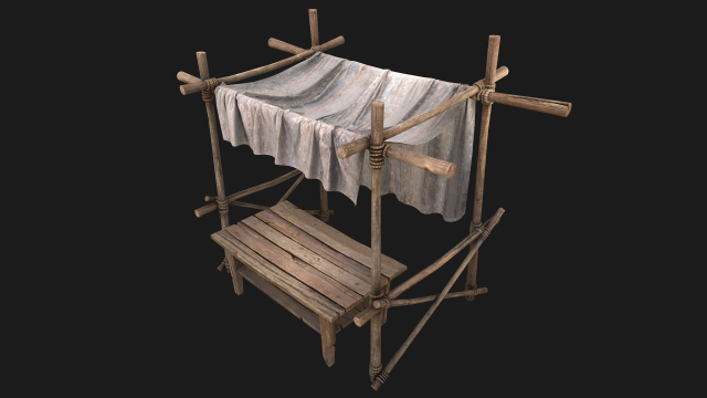 Market Stall White Tent 3D Model .c4d .max .obj .3ds .fbx .stl .blend 