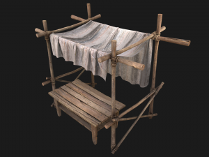 Market Stall White Tent 3D Model