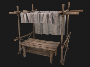Market Stall White Tent 3D Model