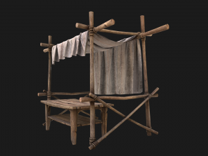 Market Stall White Tent 3D Model