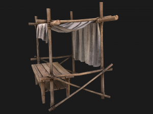 Market Stall White Tent 3D Model