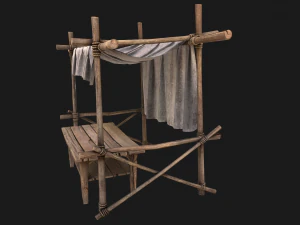 Market Stall White Tent 3D Model
