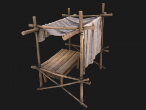 Market Stall White Tent 3D Model