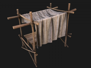 Market Stall White Tent 3D Model