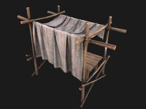 Market Stall White Tent 3D Model