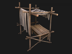Market Stall White Tent 3D Model