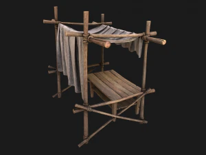 Market Stall White Tent 3D Model