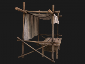 Market Stall White Tent 3D Model