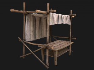 Market Stall White Tent 3D Model