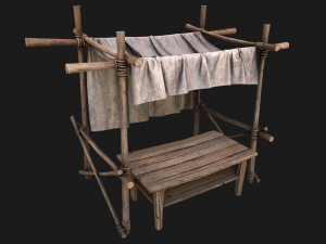 Market Stall White Tent 3D Model