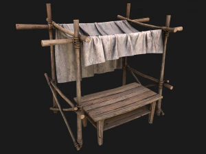 Market Stall White Tent 3D Model