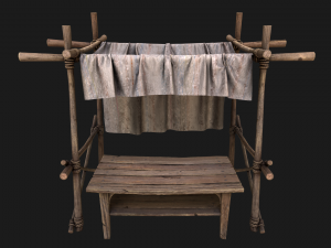 Market Stall White Tent 3D Model