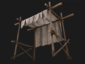 Market Stall White Tent 3D Model