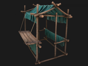 Stall Market Blue Tent Modello 3D