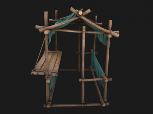 Stall Market Blue Tent Modello 3D