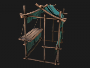 Stall Market Blue Tent Modello 3D