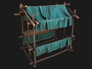 Stall Market Blue Tent Modello 3D