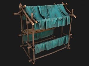Stall Market Blue Tent 3D Model