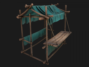 Stall Market Blue Tent Modello 3D