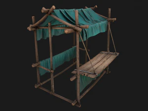 Stall Market Blue Tent 3D Model