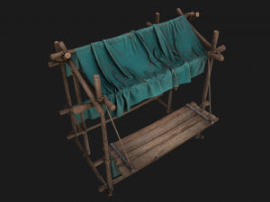 Stall Market Blue Tent Modello 3D