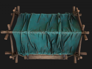 Stall Market Blue Tent Modello 3D