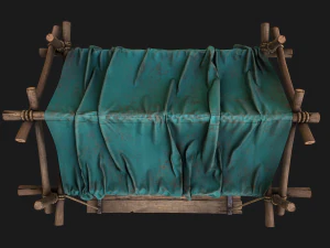 Stall Market Blue Tent 3D Model