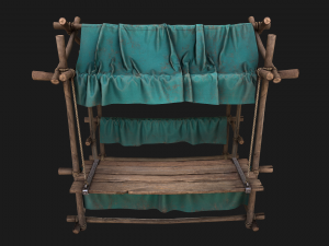 Stall Market Blue Tent Modello 3D