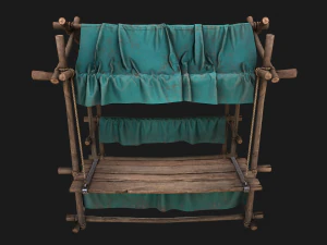 Stall Market Blue Tent 3D Model