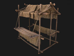 Street Stalls Brown 3D Model