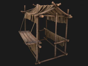 Street Stalls Brown 3D Model