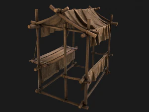 Street Stalls Brown 3D Model